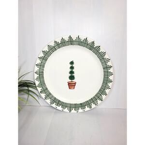 Vintage Alabaster Giardino Deruta Italy Charger Service Plate Topiary